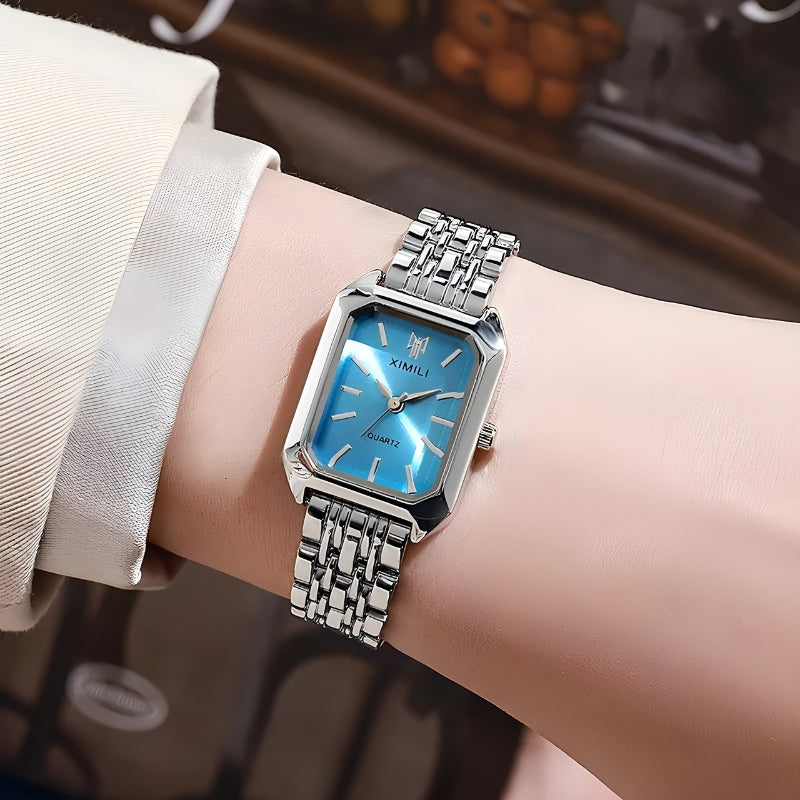 Stainless Steel Square Wristwatch