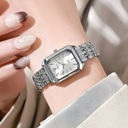 Stainless Steel Square Wristwatch