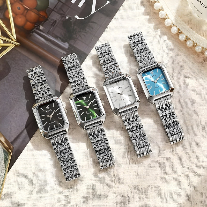 Stainless Steel Square Wristwatch